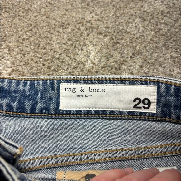 Rag & Bone Dre Slim Boyfriend Jeans Raw Hem Cuffed Mid rise Low Rise Dora 29 - Picture 10 of 16